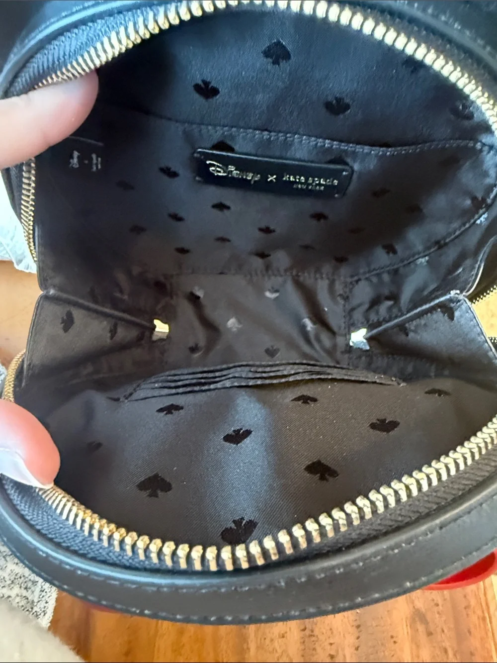 kate spade Black Polka Dot Crossbody with Red Bow